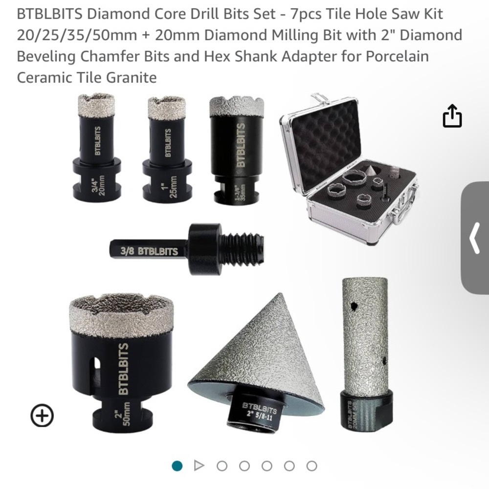 7 piece Diamond bit set